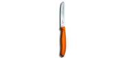 Нож кухонный Victorinox Swiss Classic  (6.7836.L119) стальной столовый лезв.110мм серрейт. заточка оранжевый