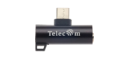 Переходник USB3.1 Type-C 2 in 1 audio+PD charging черный <TA433-B>