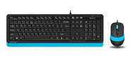 Клавиатура + мышь A4 Fstyler F1010 клав:черный / синий мышь:черный / синий USB