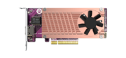 QNAP QM2-2P10G1TB Marvell AQC113C PCIe Gen3 x8, Dual M.2 2280 PCIe Gen3 x4 NVMe, LAN 1x10GBASE-T 10GbE, Low-profile bracket pre-loaded, Low-profile flat and Full-height are bundled