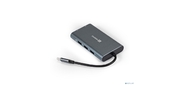 Exegate EX293985RUS Док-станция ExeGate DUB-31C / MAX  (кабель-адаптер USB Type-C --> 3xUSB3.0 + Card Reader + PD 100W + HDMI 4K@30Hz + VGA + Audio + Lan RJ45 10 / 100 / 1000Mb,  Plug&Play,  серый)