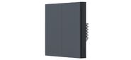 Выключатель двухклавишный без нейтрали Aqara Smart Wall Switch H1 EU  (WS-EUK02 graphite)