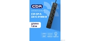 CBR Сетевой фильтр CSF SP-5-2A1C-018M-B,  10A,  5 евророзеток,  2x USB Type-A 2.0,  1x USB Type-C,  3x0.75мм2,  1.8 м,  чёрный
