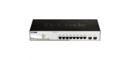 D-Link DGS-1210-10 / F1A,  L2 Smart Switch with  8 10 / 100 / 1000Base-T ports and 2 1000Base-X SFP ports. 16K Mac address,  802.3x Flow Control,  4K of 802.1Q VLAN,  802.1p Priority Queues,  ACL,  IGMP Snooping, 