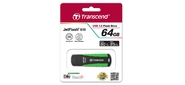 Флеш накопитель 64GB Transcend JetFlash 810, USB 3.0, Резиновый, Черный / Зеленый