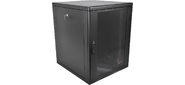 Шкаф коммутационный ЦМО (ШРН-М-12.500-9005) настенный 12U 600x520мм пер.дв.стекл 130кг черный 456мм 21.6кг 180град. 610мм