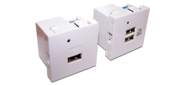 Модуль USB-зарядки,  2 порта,  без шторки,  2.1A / 5V,  45x45,  белый