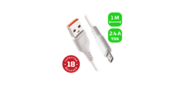 Кабель GoPower GP01M USB  (m)-microUSB  (m) 1.0м 2.4A ПВХ белый  (1 / 800)