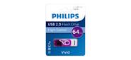 Флеш накопитель 64GB PHILIPS VIVID2.0 64GB, USB 2.0