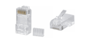 Cabeus 8P8C-C6-TWP Коннектор RJ-45 под витую пару,  категория 6,  универсальный  (для одножильного и многожильного кабеля),  для проводников с толщиной по изоляции до 1, 05 мм,  со вставкой