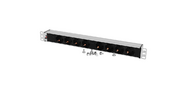 Блок розеток Rem-32 с инд.,  8 Schuko,  32A,  алюм.,  19",  колодка