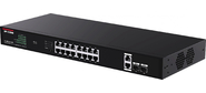 IP-COM G1120P-16-150W Коммутатор неуправляемый PoE, 20 портов, 20x1 Гбит / с, SFP 2x1 Гбит / с, PoE 16х30 Вт (до 135 Вт), установка в стойку 1U