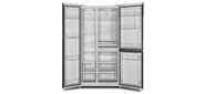 Холодильник Hyundai CS6073FV белое стекло  (трехкамерный)