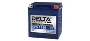 Стартерный мото аккумулятор Delta EPS 1230 напряжение 12В,   емкость 30Ач,  клемма Болт + гайка ? 6 мм  (ДхШхВ: 166х130х175мм Полная высота 180мм; Вес 9, 83кг; Кол-во элементов 6; Срок службы 5лет; Гарантия 1год)