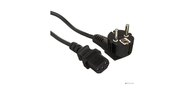 Exegate EX297784RUS Кабель питания Power PC-1, 8P  (Евровилка угловая Schuko->C13,  VDE-250V-3*1.0mm2,  медь,  черный,  16A,  1.8м)