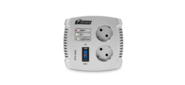 Stabilizer POWERMAN AVS 500C, step-type regulator, 500 VA / 280W, 150-280V, maximum input current 4A, 2 eurosockets, IP-20, floor standing, 151mm x 126mm x 123mm, 1.4kg.