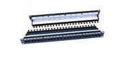 Hyperline PP3-19-24-8P8C-C6-110D Патч-панель 19&quot;,  1U,  24 порта RJ-45,  категория 6,  Dual IDC,  ROHS,  цвет черный  (задний кабельный организатор в комплекте)