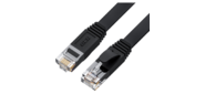 GCR Патч-корд PROF плоский прямой 3.0m, UTP медь кат.6, черный, 30 AWG, ethernet high speed 10 Гбит / с, RJ45, T568B, GCR-52870