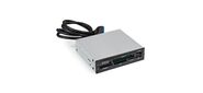Exegate EX293028RUS Картридер USB3.0 <CR-611U3> (внутренний, 3.5", мультиформатный: SD / SDHC / SDXC / MMC / microSD / T-Flash / CF / MS / MS micro / XD, 1 доп.порт USB3.0, черный, металл)