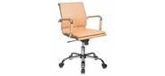 Бюрократ Ch-993-Low camel,  Кресло,  светло-коричневая иск. кожа,  низкая спинка,  крестовина хром