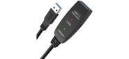 Кабель-адаптер USB3.0-repeater,  удлинительный активный <Am-->Af> 5м iOpen  (Aopen / Qust)<ACU827A-5M>