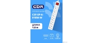 CBR Сетевой фильтр CSF SP-6-018M-W,  10A,  6 евророзеток,  защита от детей,  3x0.75мм2,  медь,  1.8 м,  белый