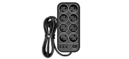 Сетевой фильтр Powercom SP-08 USB03AB 1, 8 m 1.8м  (8 розеток) черный  (коробка)