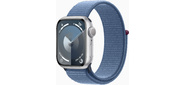 Смарт-часы Apple Watch Series 9 A2978 41мм OLED корп.серебристый Sport Loop рем.синий разм.брасл.:130-200мм  (MR923ZP / A)