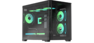 корпус Formula V Line Crystal U2M Floe Black,  MATX,  TYPE-C*1,  USB3.0*1,  Curved Glass,  SIDE 2x FLOE ARGB,  REAR 1x FLOE ARGB