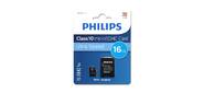 Флеш карта microSD 16GB PHILIPS microSDHC Class 10 (SD адаптер)