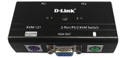 D-Link KVM-121 / B1A,  2-port KVM Switch with VGA,  PS / 2 and Audio ports.Control 2 computers from a single keyboard,  monitor,  mouse,  Supports video resolutions up to 2048 x 1536,  Audio connector to conne