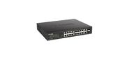 Коммутатор D-Link Unmanaged Switch 16x100Base-TX PoE,  2xCombo 1000Base-T / SFP,  PoE Budget 247W,  Long-range PoE up to 250m,  metal case