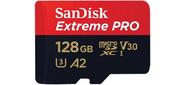 Карта памяти SanDisk Extreme Pro microSD UHS I Card 128GB for 4K Video on Smartphones, Action Cams & Drones 200MB / s Read, 90MB / s Write, Lifetime Warranty