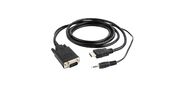 Cablexpert Кабель HDMI-VGA 19M / 15M + 3.5Jack,  1.8м,  черный,  позол.разъемы,  пакет  (A-HDMI-VGA-03-6)