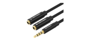 Переходник-разветвитель Vention гибкий Jack 3.5 mm M 4 pin / Jack 3.5 mm F x 2 - 0.3м