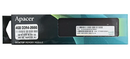 Apacer  DDR4   4GB  2666MHz UDIMM  (PC4-21300) CL17 1.2V  (Retail)  (AU04GGB26CQTBGH  /  EL.04G2V.KNH)
