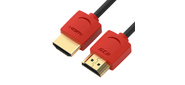 Greenconnect Кабель SLIM 3.0m HDMI 2.0, красные коннекторы Slim, OD3.8mm, HDR 4:2:2, Ultra HD, 4K 60 fps 60Hz, 3D, AUDIO, 18.0 Гбит / с, 32 / 32 AWG, GCR-51601