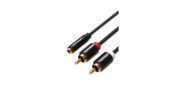 Кабель Vention аудио Jack 3, 5 mm F / 2RCA M - 1м Черный