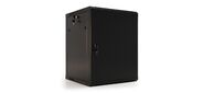 Hyperline TWB-0645-SR-RAL9004 Шкаф настенный 19-дюймовый (19"), 6U, 367x 600х 450мм, металлическая передняя дверь с замком, две боковые панели, цвет черный (RAL 9004) (разобранный)