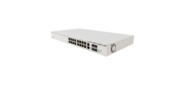 CRS320-8P-8B-4S+RM Cloud Router Switch with dual-core 800 MHz CPU,  256 MB RAM,  98DX226S switch chip,  17 x Gigabit Eth ports  (8 x 802.3af / at,  8 x 802.3bt PoE-out),  4 x 10G SFP+ ports,  RouterOS L5,  1U rackmount enclosure,  600W PSU