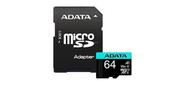Флеш карта microSDHC 64Gb Class10 A-Data AUSDX64GUI3V30SA2-RA1 Premier Pro + adapter