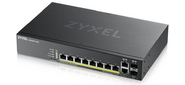 Zyxel NebulaFlex Pro GS2220-10HP Hybrid L2 PoE+ Switch, 19 "rack, 8xGE PoE+, 2xCombo (SFP / RJ-45), 180W PoE Budget, Standalone / Cloud Management