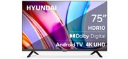 Телевизор LED Hyundai 75" H-LED75BU7006 Android TV Frameless черный 4K Ultra HD 60Hz DVB-T DVB-T2 DVB-C DVB-S DVB-S2 USB WiFi Smart TV