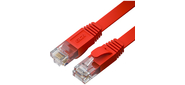 GCR Патч-корд PROF плоский прямой 2.0m,  UTP медь кат.6,  красный,  30 AWG,  ethernet high speed 10 Гбит / с,  RJ45,  T568B,  GCR-52859