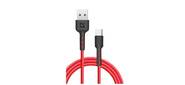 Defender Кабель F181,  USB 2.0  (AM) - Type C,  1метр,  2.4А,  нейлоновая оплетка,  красный.