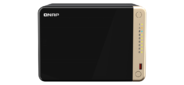 SMB QNAP TS-664-8G NAS 6 HDD trays,  4-core Intel Celeron N5105 / N5095 2.0-2.9 GHz,  8 GB RAM ,  2x2.5 Gigabit Ethernet ,  2xUSB 3.2 Gen 2  (10Gbps),  2xUSB 2.0 port,  1xHDMI,  2xM.2 PCIe Gen 3 x1 slots