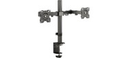 Кронштейн для 2-х мониторов ONKRON /  10-24" макс. 100*100,  струбцина,  наклон -85?+15? поворот 360?,  вылет от основания 0-385мм,  макс. вертик. перемещение 200-340мм,  макс. нагрузка 2х9кг