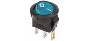 Rexant 36-2531 Выключатель клавишный круглый 250V 3А  (3с) ON-OFF синий  с подсветкой  Micro