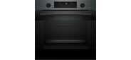 Serie 4,  духовой шкаф, цвет черная нержавеющая сталь, класс энергоэффективности А,  8 режимов,  66 литров,  EcoClean на задней стенке,  телескопические направляющие 1 уровень,  пр-во Турция