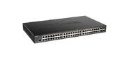 D-Link DGS-1250-52XMP / A1A Настраиваемый L2 коммутатор с 48 портами 10 / 100 / 1000Base-T и 4 портами 10GBase-X SFP+  (48 портов PoE 802.3af / at,  PoE-бюджет 370 Вт)